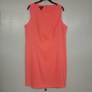Alyx Size 18 Sheath Dress  Chest Coral Orange Round Neck Back Zip Party Cocktail